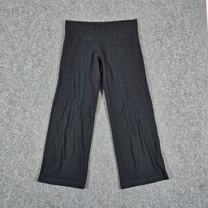 Lululemon Flare Wide Leggings Women's Black Measured Size 30x26 Flaws Yoga Gym‎